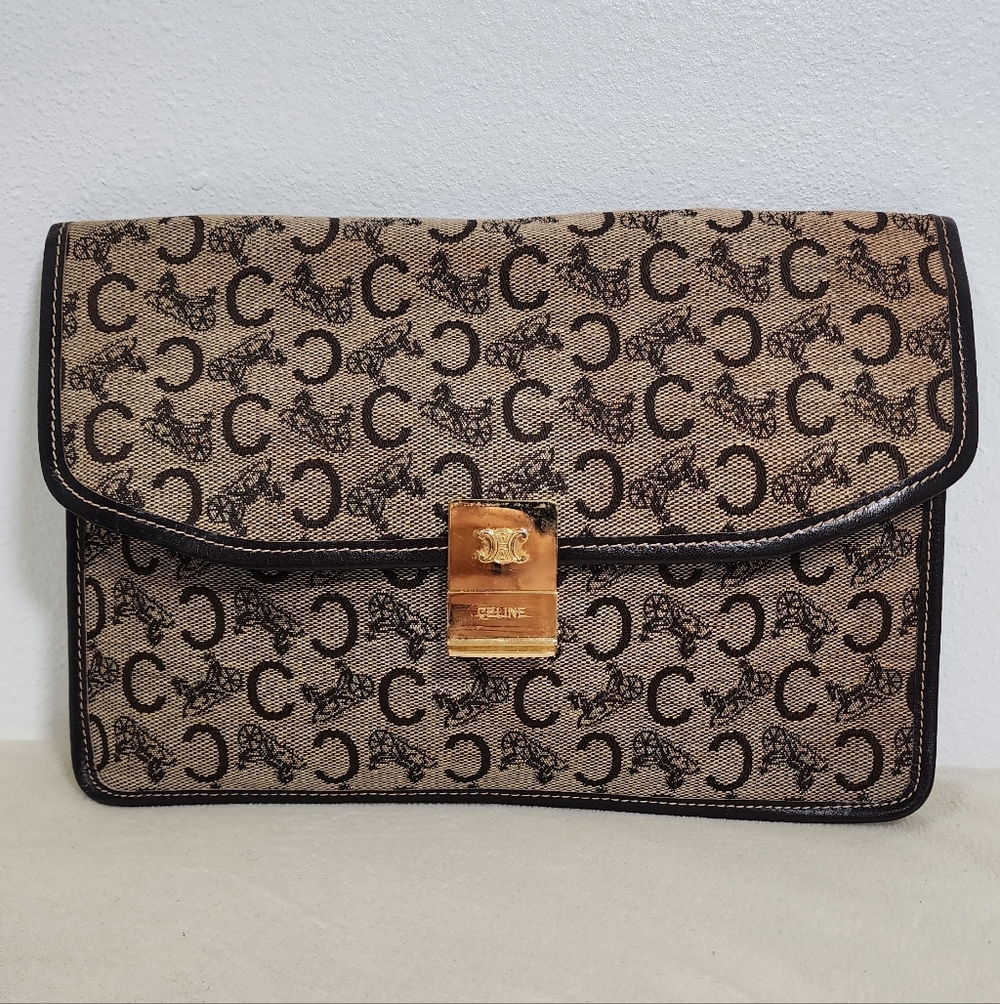 Celine C Macadam Clutch. Light Signs Of Use.